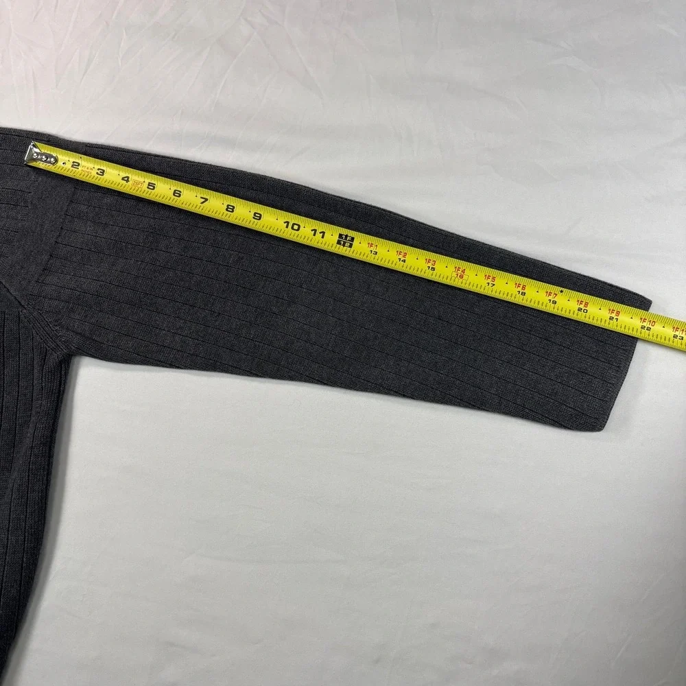 Abercrombie and Fitch Sweater Mens Large Gray Cotton Blend Ribbed‎ Crewneck